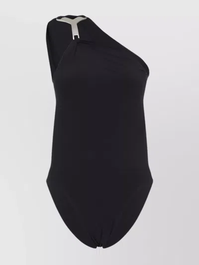 RICK OWENS ASYMMETRIC ONE-SHOULDER METAL DETAIL SWIMWEAR