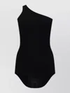Rick Owens Black Solid One Shoulder Top In Black