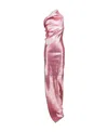 Rick Owens One-shoulder Draped Sequined Denim Gown In Pink