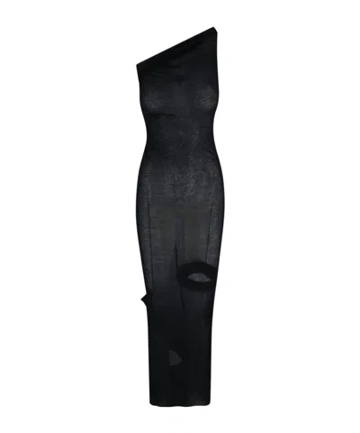 RICK OWENS RICK OWENS ASYMMETRIC SLEEVELESS MAXI DRESS