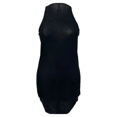 Rick Owens Asymmetric Tank Top In Black Cotton