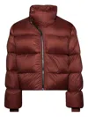 Rick Owens Asymmetric-zip Padded Jacket In Red