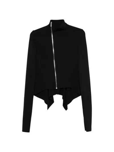 Rick Owens Asymmetric Zip-up Jacket In Black