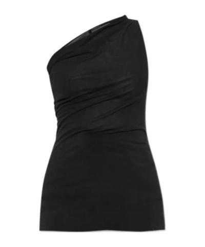 RICK OWENS RICK OWENS ASYMMETRICAL CUT SLEEVELESS TOP