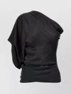 Rick Owens Asymmetrical Draped One Shoulder Satin Curls In Black