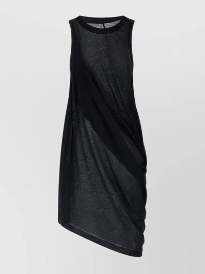 RICK OWENS 'ASYMMETRICAL DRAPED SHEER SLEEVELESS TANK TOP'
