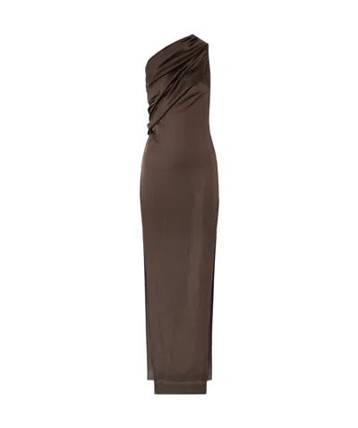 Rick Owens Asymmetrical Dress In Brown