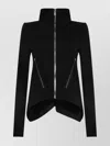Rick Owens Asymmetrical Hem Biker Jacket In Black