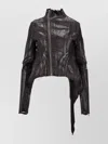 Rick Owens Asymmetrical Hem Long Sleeve Jacket In Black