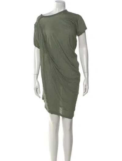 Pre-owned Rick Owens Asymmetrical Knee-length Dress In Green