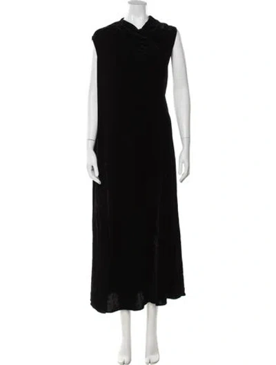 Pre-owned Rick Owens Asymmetrical Long Dress In Black