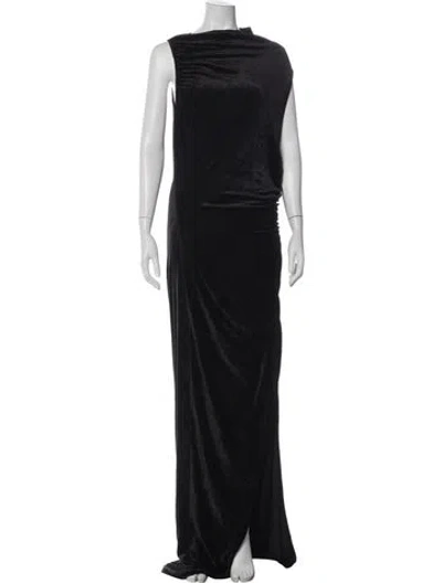 Pre-owned Rick Owens Asymmetrical Long Dress In Black