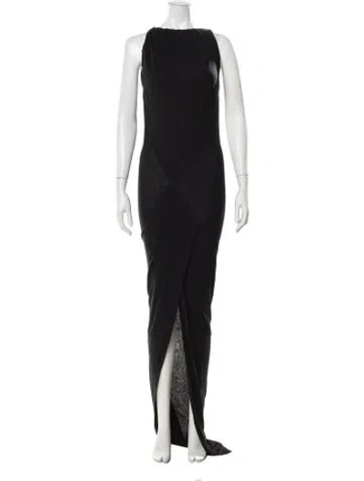 Pre-owned Rick Owens Asymmetrical Long Dress In Black