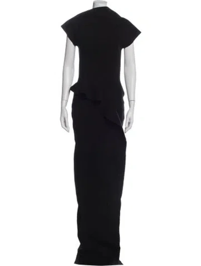 Pre-owned Rick Owens Asymmetrical Long Dress In Black