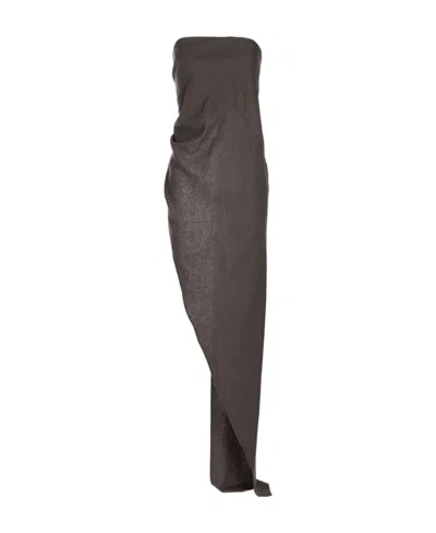 Rick Owens Asymmetrical Long Style Wiping Chest In Black