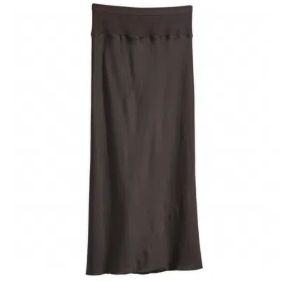 Rick Owens Asymmetrical Mid-length Satin Skirt For Women In Brown
