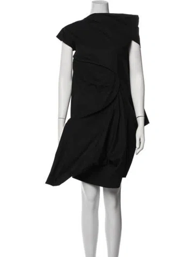 Pre-owned Rick Owens Asymmetrical Mini Dress In Black