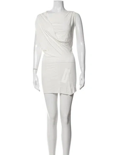 Pre-owned Rick Owens Asymmetrical Mini Dress In Grey