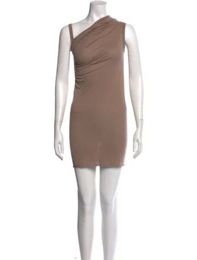 Pre-owned Rick Owens Asymmetrical Mini Dress In Neutral