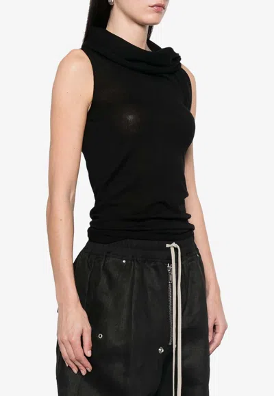 Rick Owens Fitted Jersey Top In Black