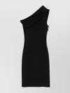 Rick Owens Asymmetrical One Shoulder Fitted Dress In Black
