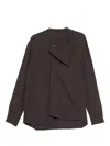 Rick Owens Asymmetrical Overlap Cardigan In Brown