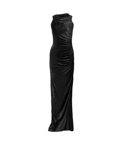 Rick Owens Asymmetrical Pleated Dress In Black