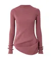 Rick Owens Asymmetrical Ribbed Sweater In Pink