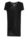 Rick Owens Asymmetrical Short-sleeve Top In Black