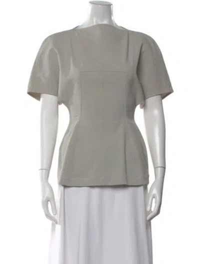 Pre-owned Rick Owens Asymmetrical Short Sleeve Top In Gray