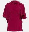 Rick Owens Asymmetrical Silk-blend Top In Fuschia