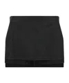 Rick Owens Layered Side Slit Mini Skirt In Black