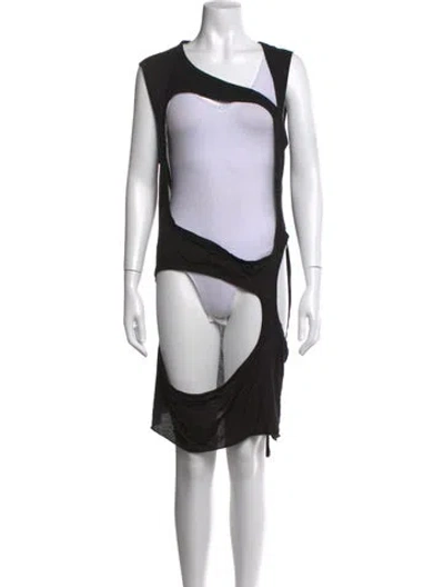 Pre-owned Rick Owens Asymmetrical Sleeveless Top In Black
