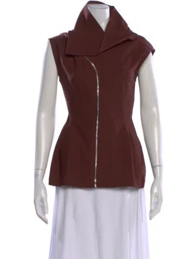 Pre-owned Rick Owens Asymmetrical Sleeveless Top In Brown