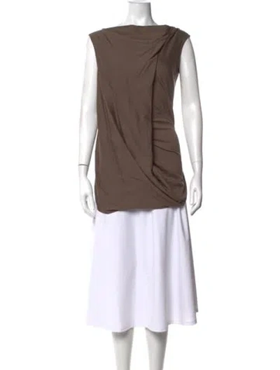 Pre-owned Rick Owens Asymmetrical Sleeveless Top W/ Tags In Neutrals
