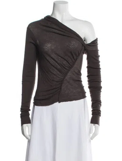 Pre-owned Rick Owens Asymmetrical Sweater In Brown