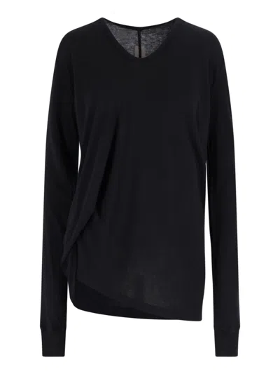 Rick Owens Asymmetrical T-shirt In Black