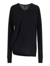 Rick Owens V-neckline Long Sleeves Asymmetric Hem Soft Texture