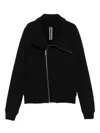 Rick Owens Mens Black Bauhaus Long-sleeve Cotton-jersey Zipped Sweatshirt In Black