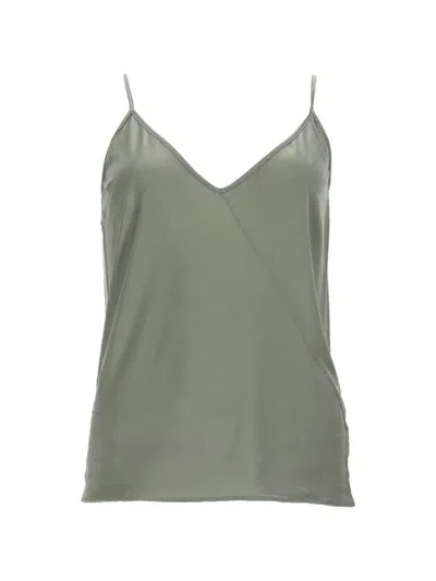 RICK OWENS ASYMMETRIC-SEAM V-NECK TOP