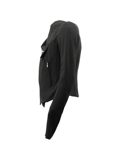 Rick Owens Asymmetric-zip Funnel-neck Jacket In Black