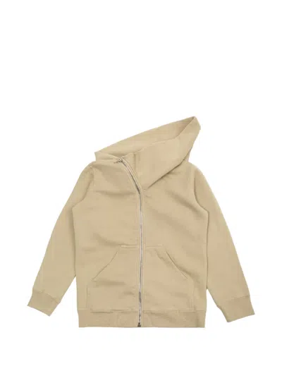 Rick Owens Kids' Asymmetric-zip Hoodie In Brown