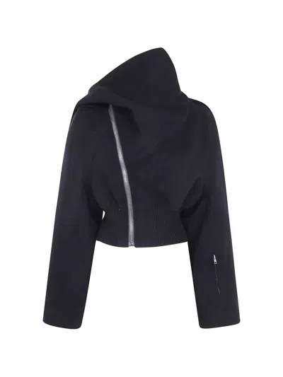 Rick Owens Long-sleeved Casual Jacket In Black