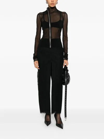 Rick Owens Asymmetric-zip Top In Black