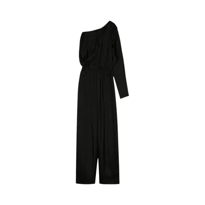 Pre-owned Rick Owens Atena Bodybag Satin Jumpusit 'black' | Women's Size 40