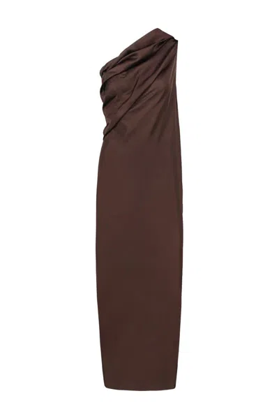 Rick Owens Athena Arrowhead Dress Clothing In Brown