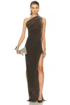 Rick Owens Athena Arrowhead Gown In Brown
