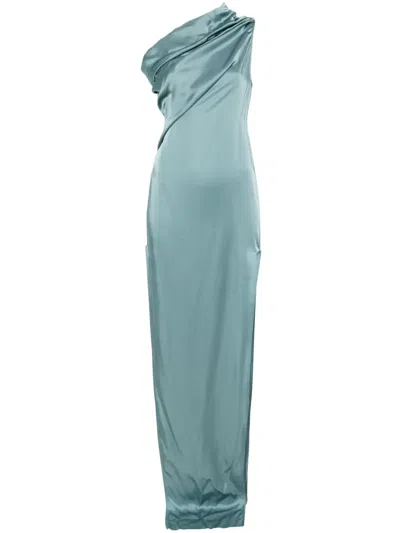 Rick Owens Athena Arrowhead Maxi Dress In Blue