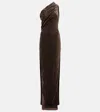 Rick Owens Athena Arrowhead One-shoulder Gown In Black