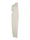 Rick Owens Athena Arrowhead White Long Dress With One Shoulder Design And Side Slits In Viscose And Acetate Ble In White